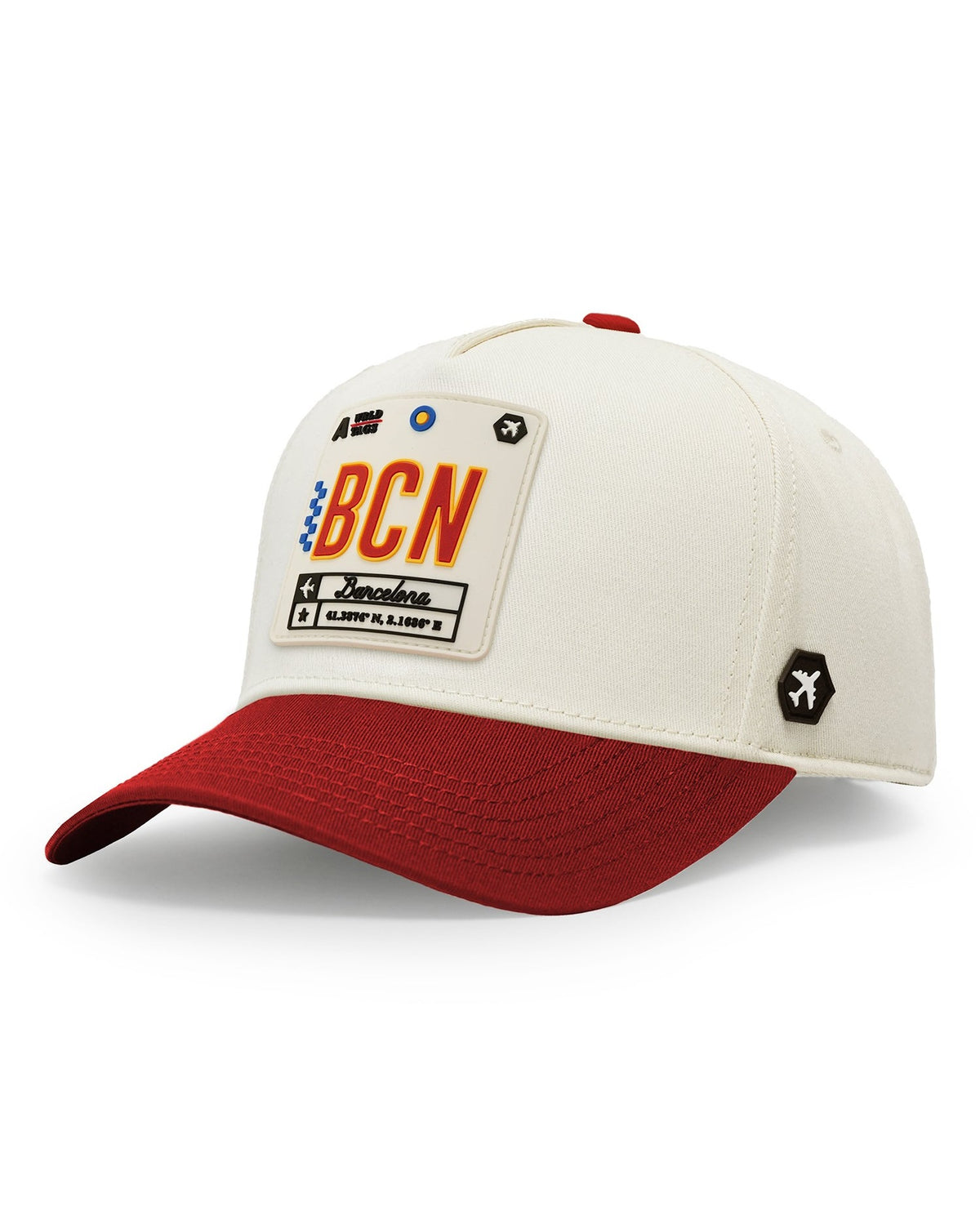 Barcelona Premium Twill Cap Natural/Cardinal