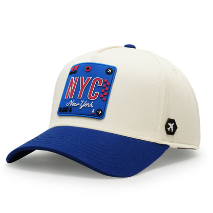 New York Premium Twill Cap Natural/Blue