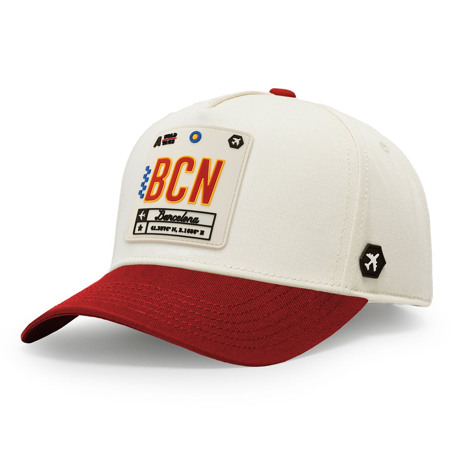 Barcelona Premium Twill Cap Natural/Cardinal